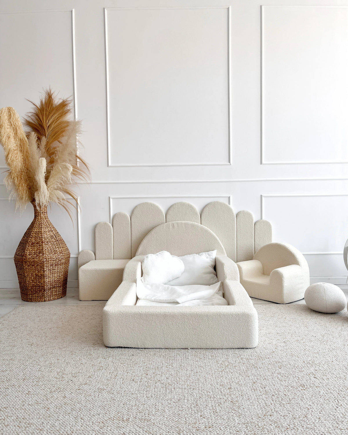 Monio, Seinäpaneeli 80X18cm, Boucle Cream