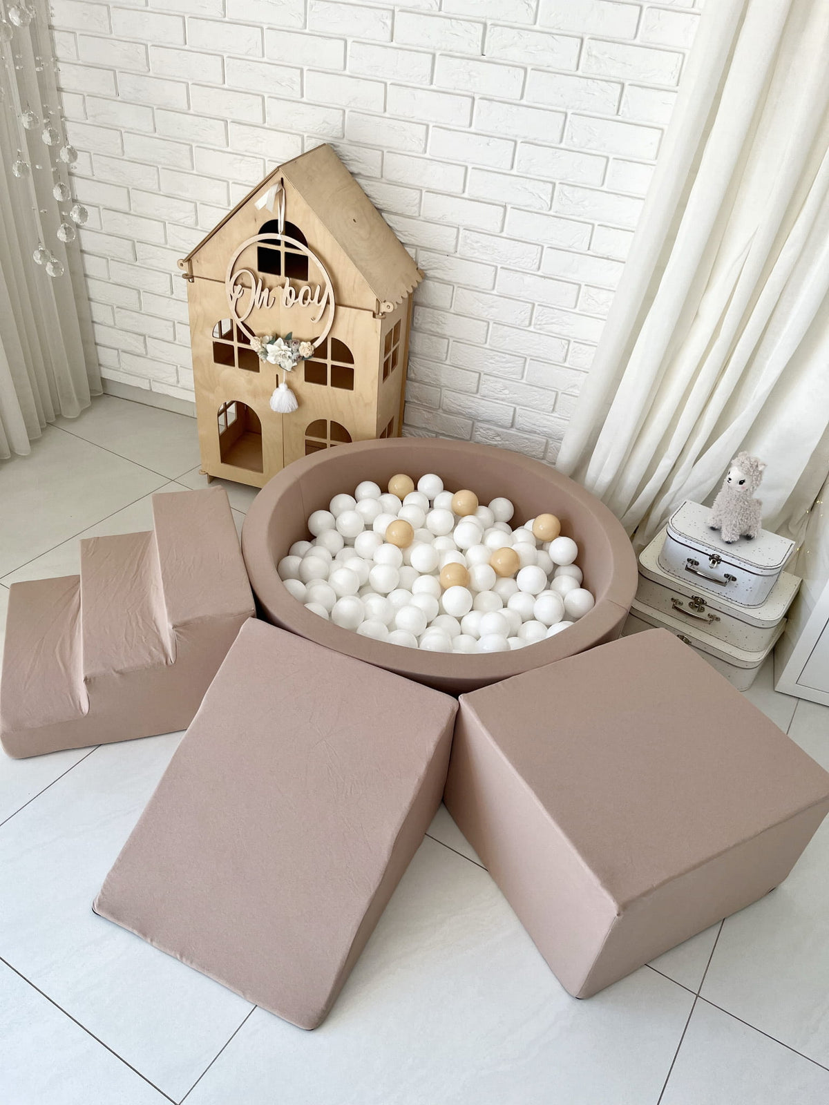 Leikkimoduuli + Pallomeri, Beige