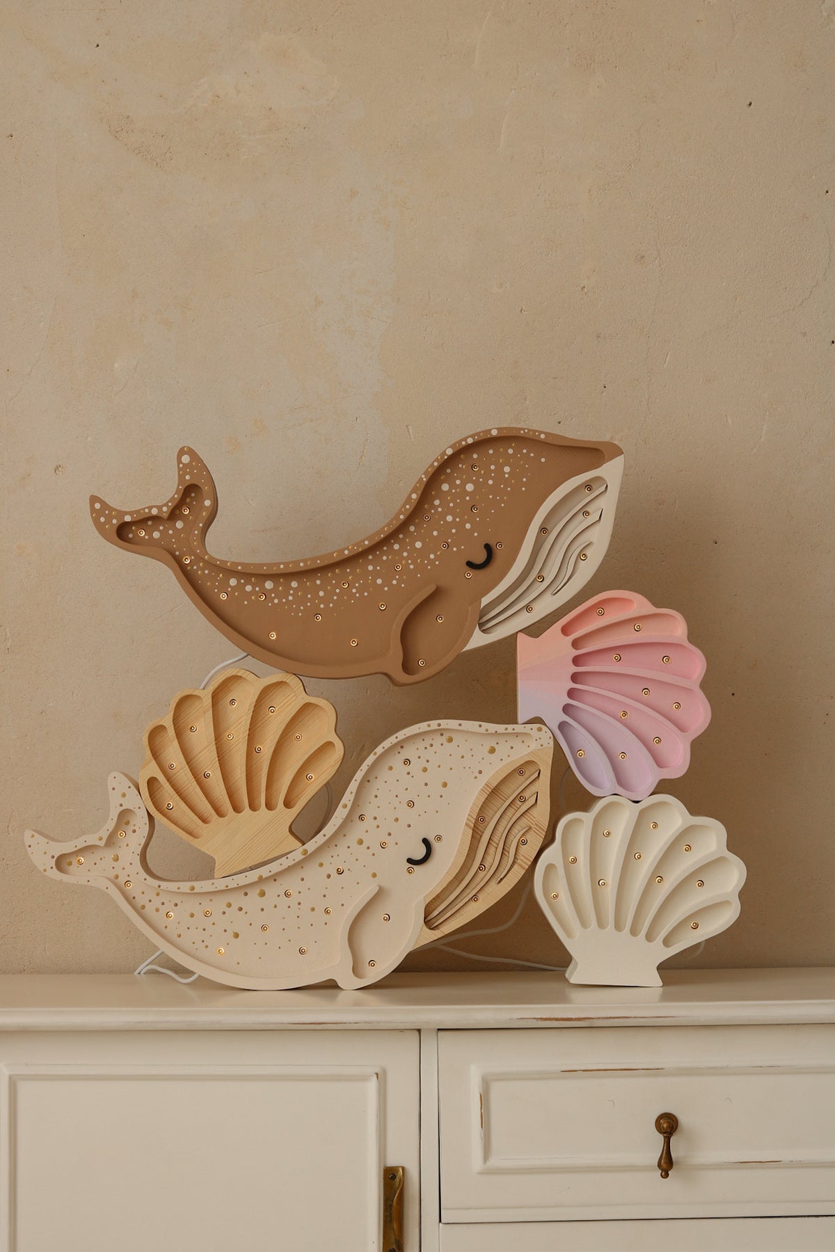 Little Lights Night Light, Whale Albino White