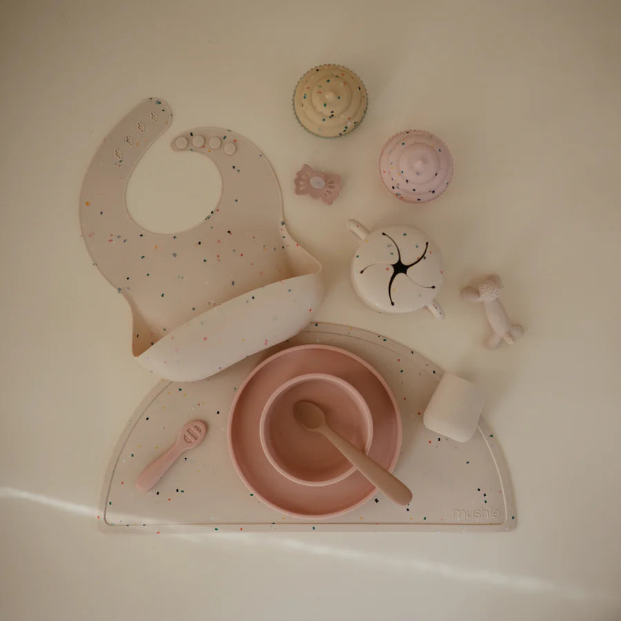 Mushie Silicone Bowl with Suction Cup, Blush