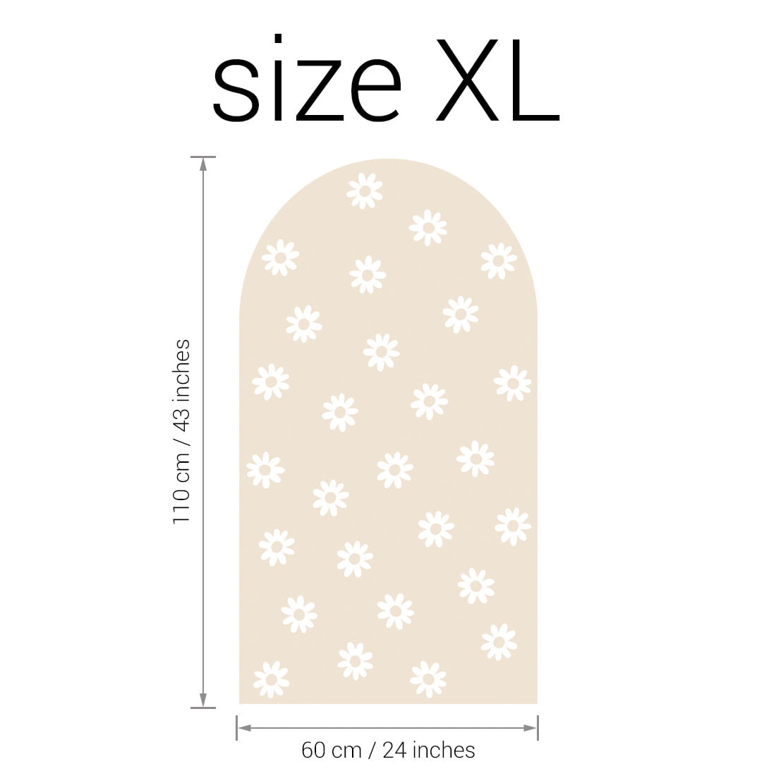 Pastel Love, Wall Decal Arch, Latte Daisies