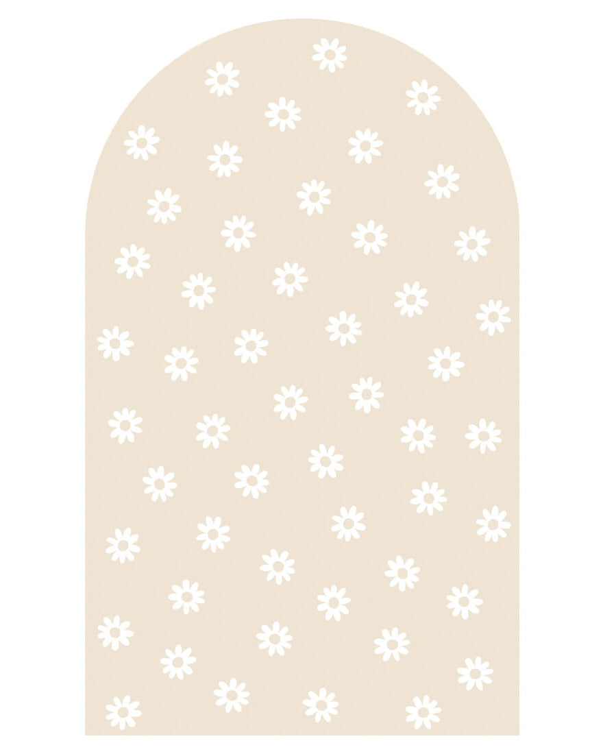 Pastel Love, Wall Decal Arch, Latte Daisies