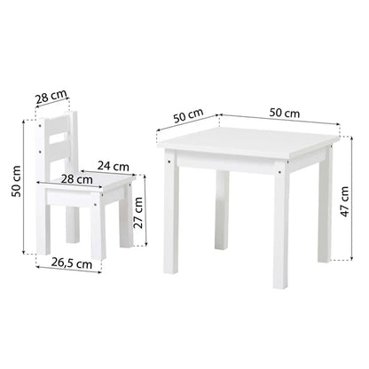 Hoppekids Mads, Table &amp; Chairs Set, White