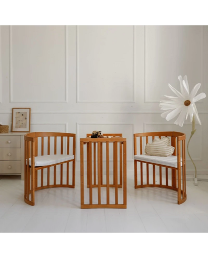 Waldin, Oval Pinnasänky 7in1 + Patja, Walnut