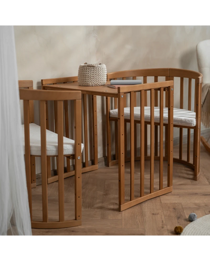 Waldin, Oval Pinnasänky 7in1 + Patja, Walnut