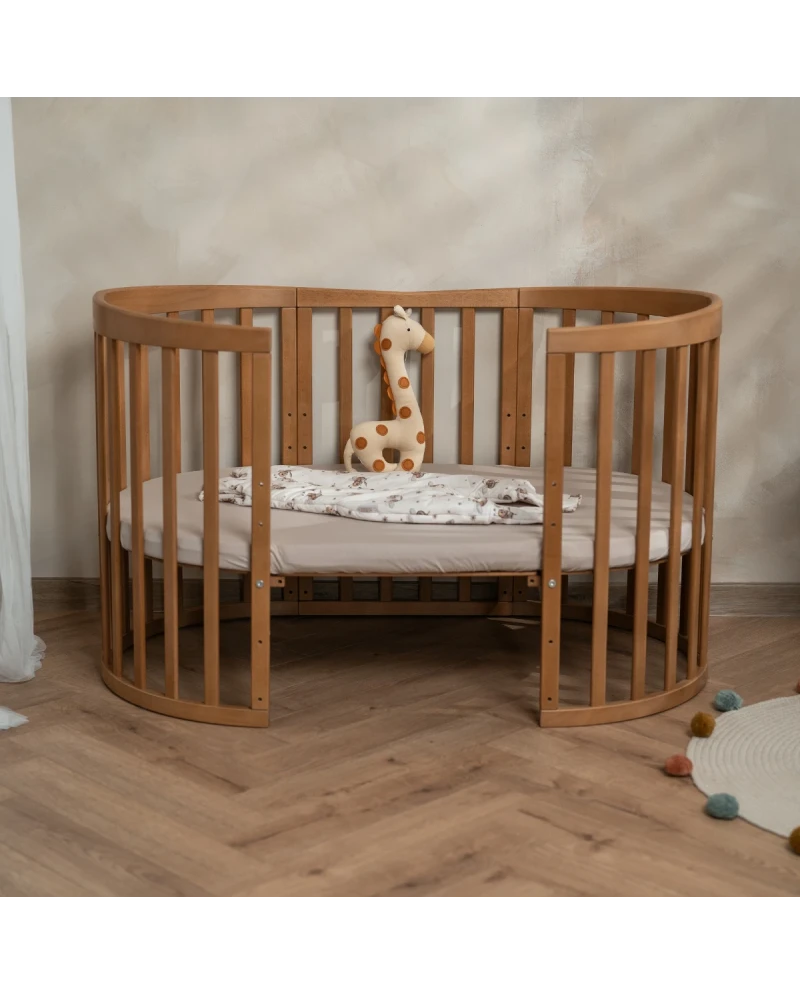 Waldin, Oval Pinnasänky 7in1 + Patja, Walnut