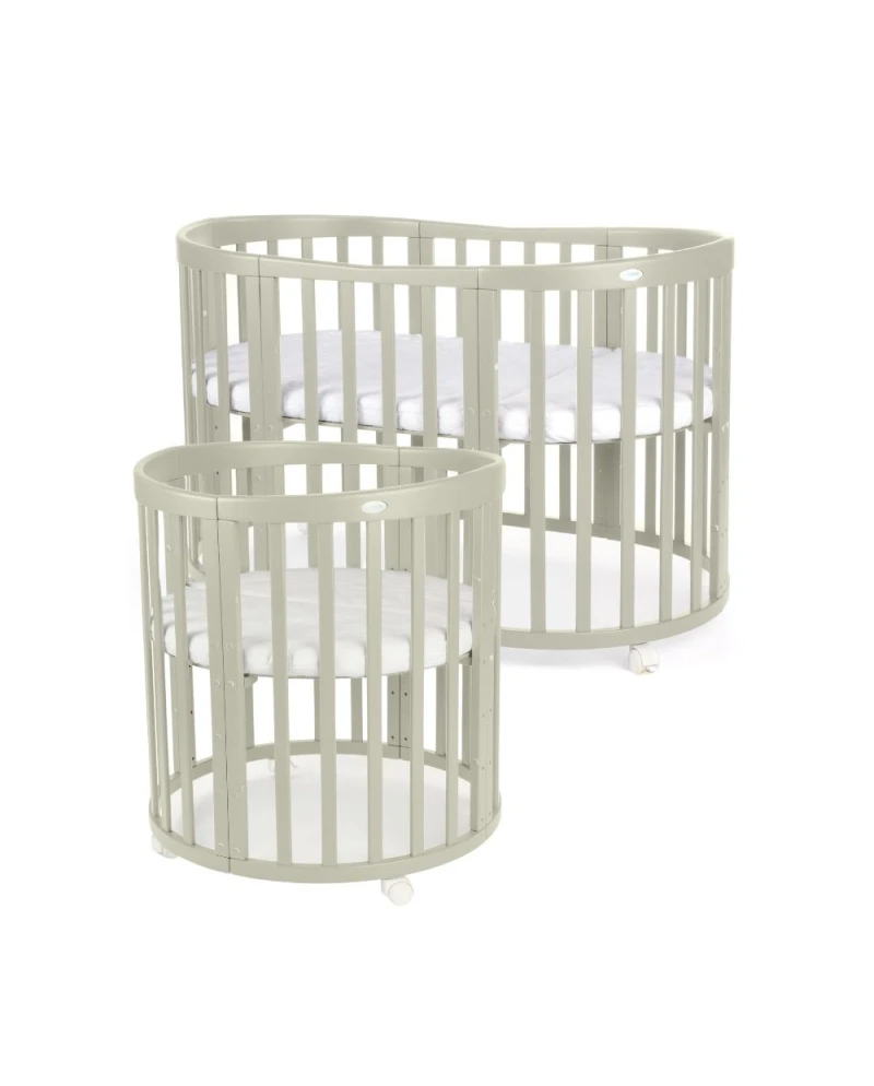 Waldin, Oval Cot 7in1 + Mattress, Olive