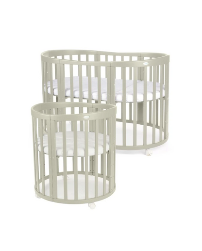 Waldin, Oval Cot 7in1 + Mattress, Olive