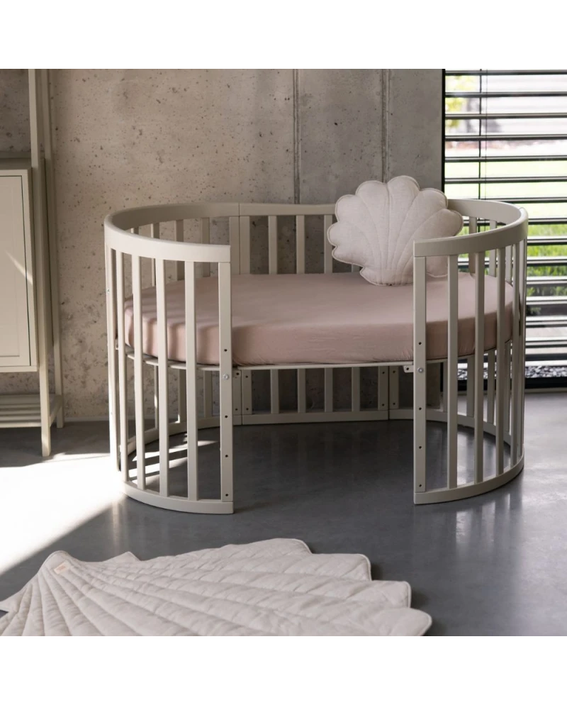 Waldin, Oval Cot 7in1 + Mattress, Olive