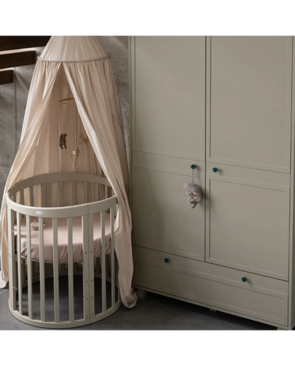 Waldin, Oval Cot 7in1 + Mattress, Olive