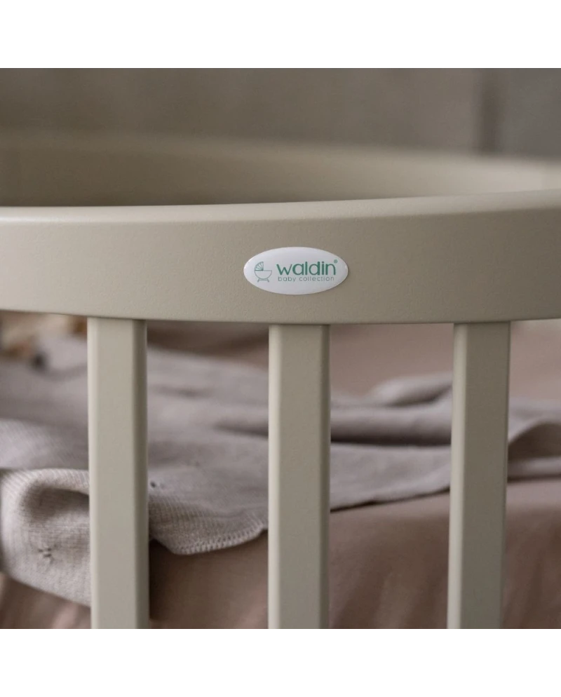 Waldin, Oval Cot 7in1 + Mattress, Olive