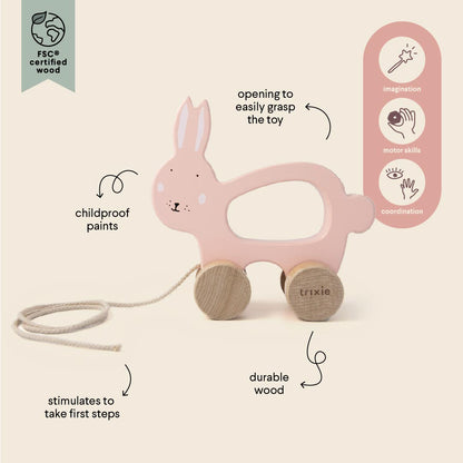 Trixie Baby Pull Toy, Mrs. Rabbits