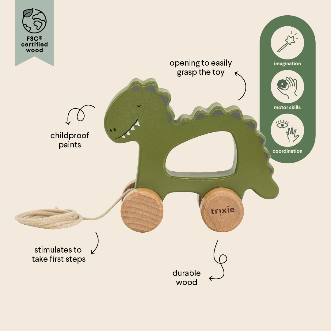Trixie Baby Pull Toy, Mr. Dino