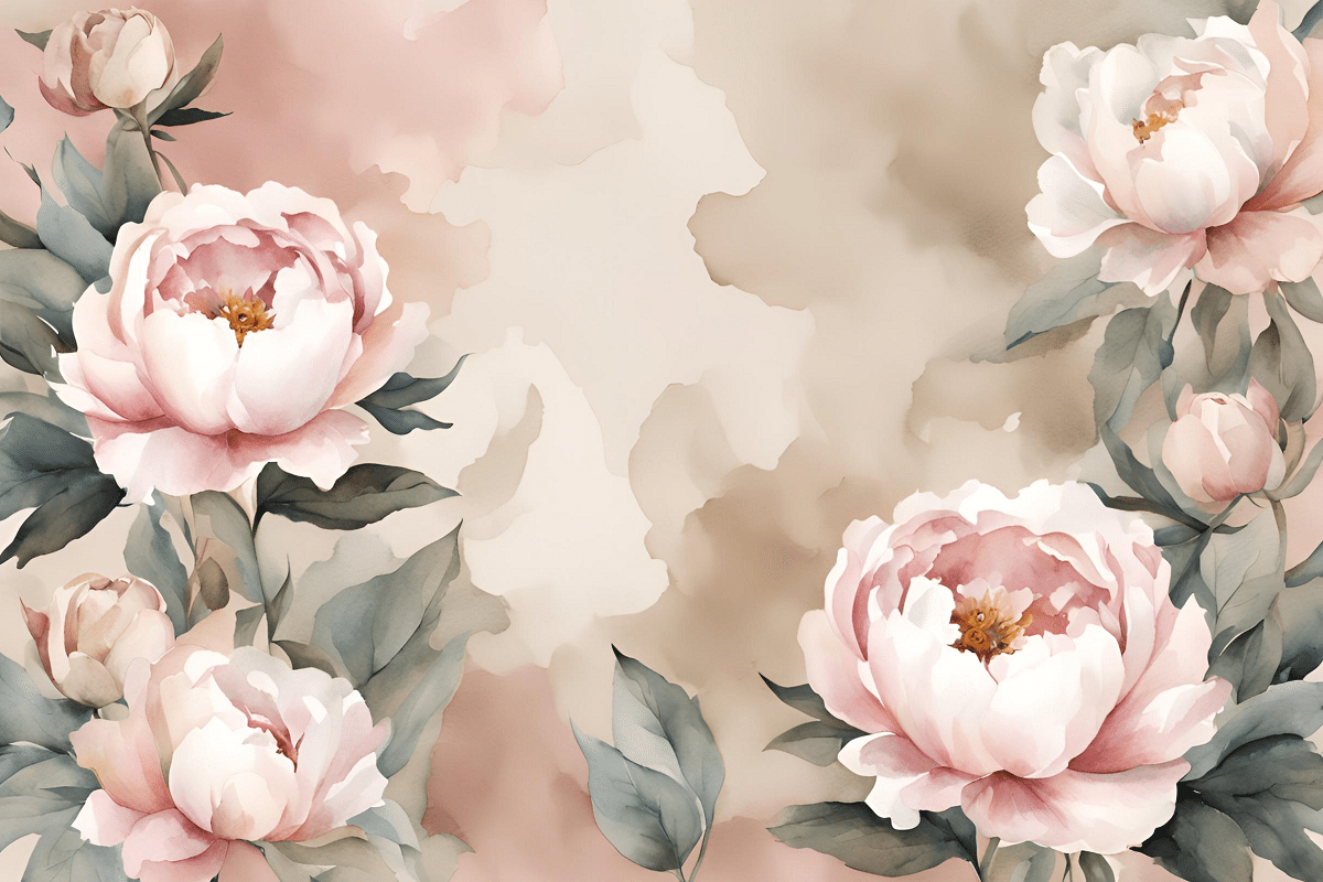 Photo wallpaper, Peonies