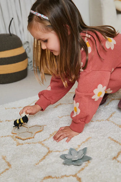 Planet Bee, Washable Rug, Pollination