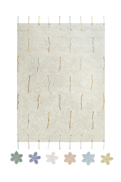 Planet Bee, Washable Rug, Wildflowers
