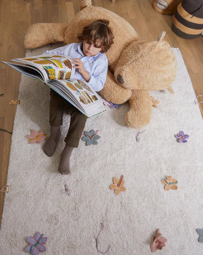 Planet Bee, Washable Rug, Wildflowers