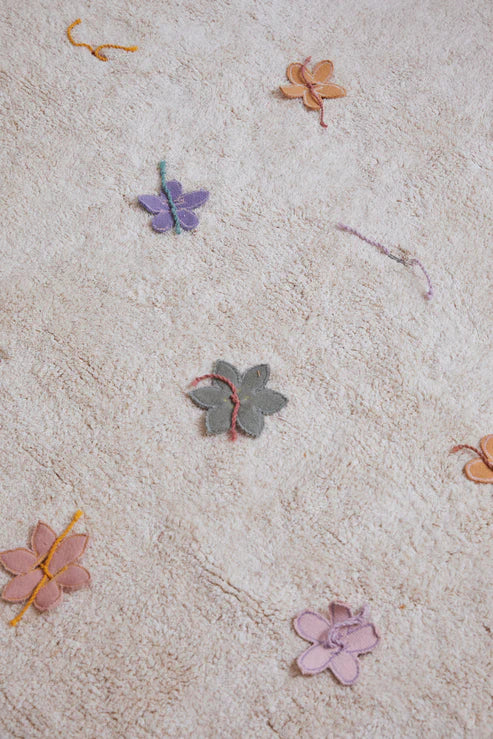 Planet Bee, Washable Rug, Wildflowers