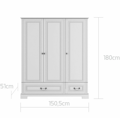 Bellamy, Ines, Wardrobe 3 doors, White