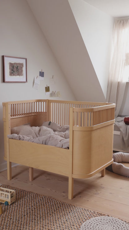 Sebra, Spjälsäng &amp; Juniorsäng 2in1, Trä