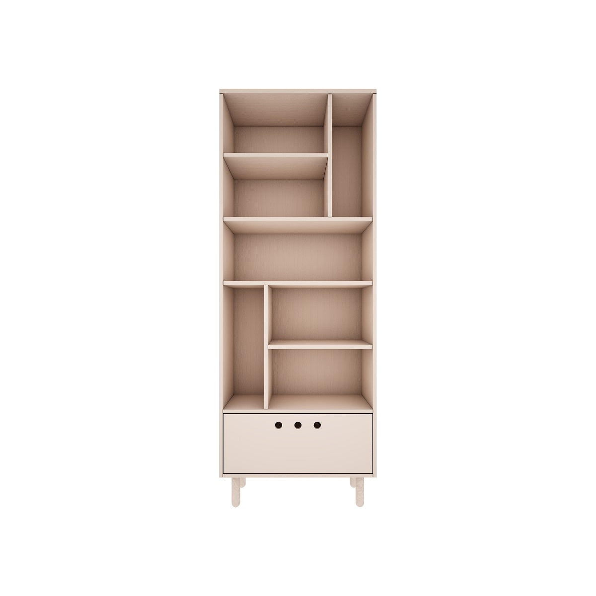Wood Luck Design, Bookshelf River, Sand Beige