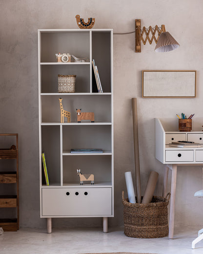 Wood Luck Design, Bookshelf River, Sand Beige