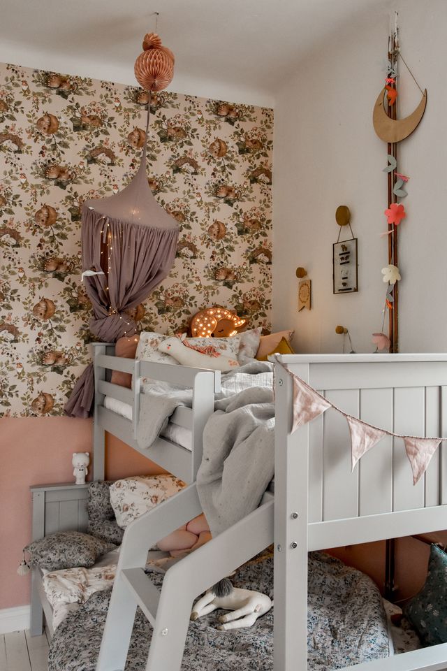 Inmondo, Collet Trio Bunk Bed with Headboard (Convertible), Pearl Grey