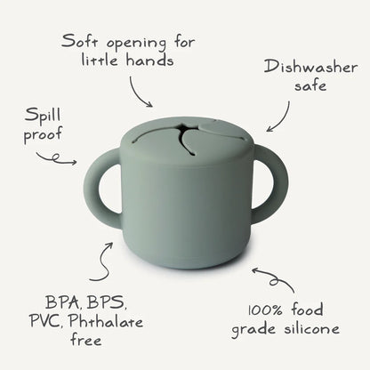 Mushie, Silicone Snack Cup, Cambridge Blue