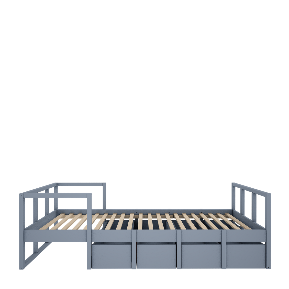 Wood Luck Design, Bed &amp; Storage 90x200 cm, Muted Blue