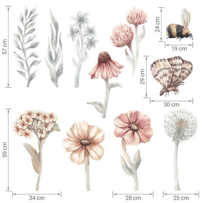 Pastelowe Love, Seinätarra Setti, Wildflowers 1
