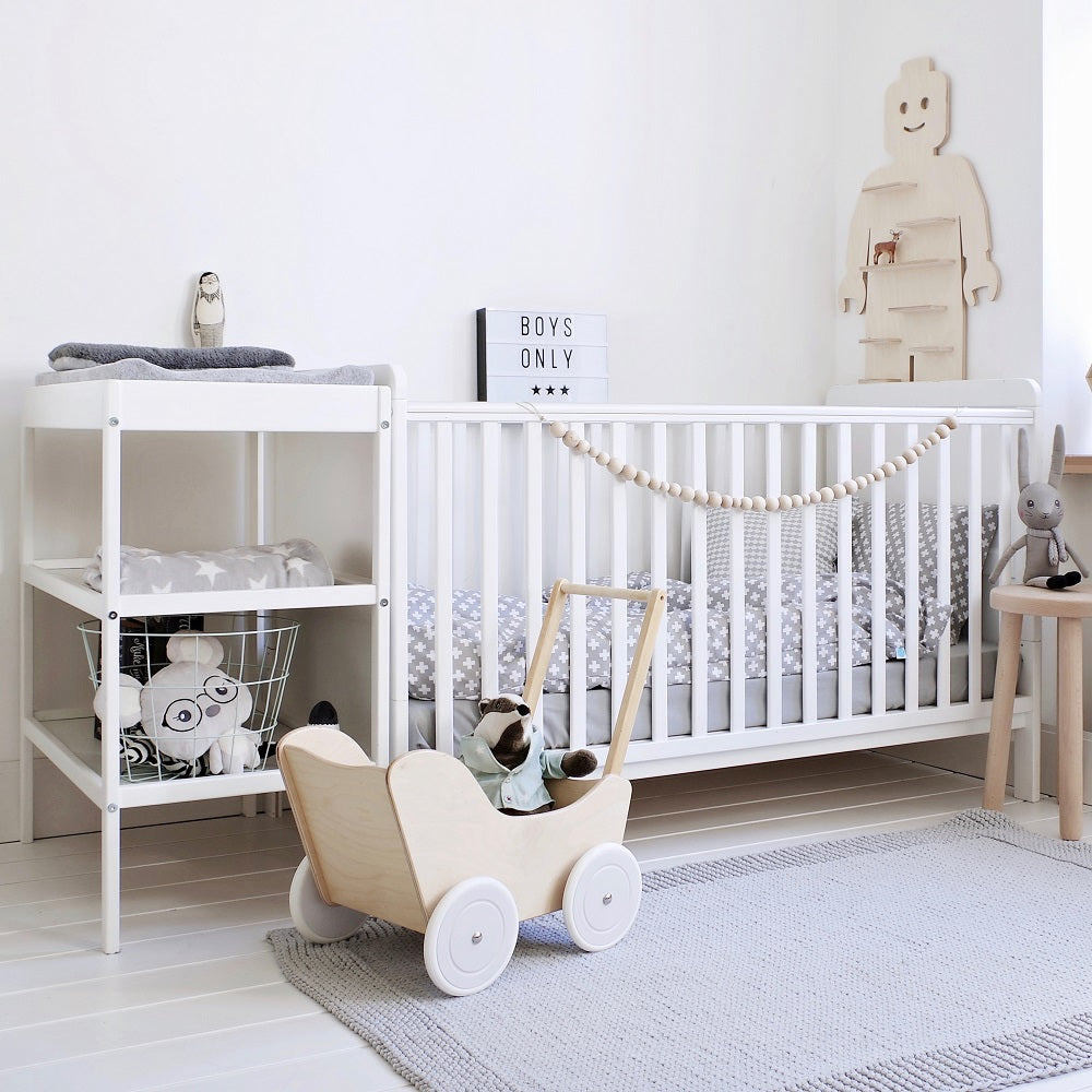 Woodies, Cot bed 2 IN 1 Classic Cot Bed 70x140 cm, White