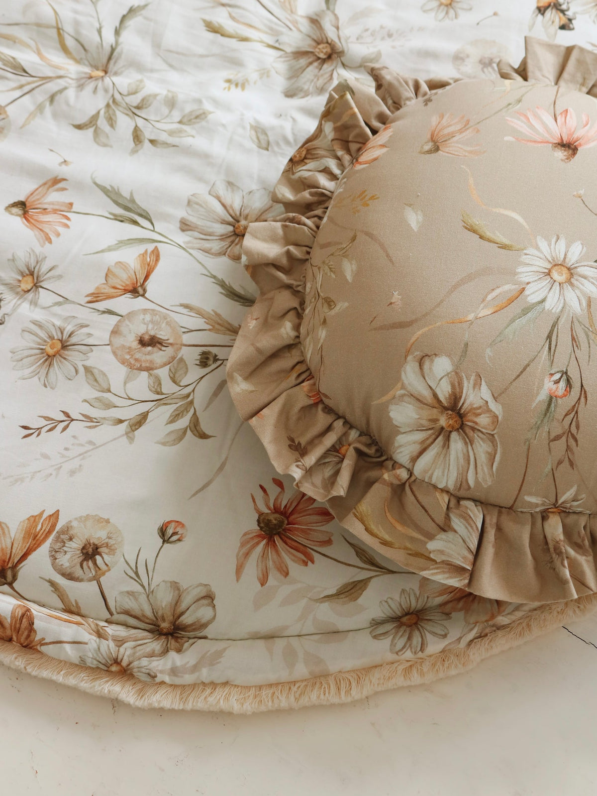 Matuu Gold Meadow on White&Cream, Rug
