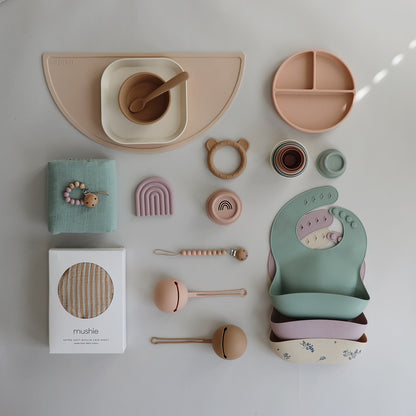 Mushie, Silicone plate with suction cup, Blush