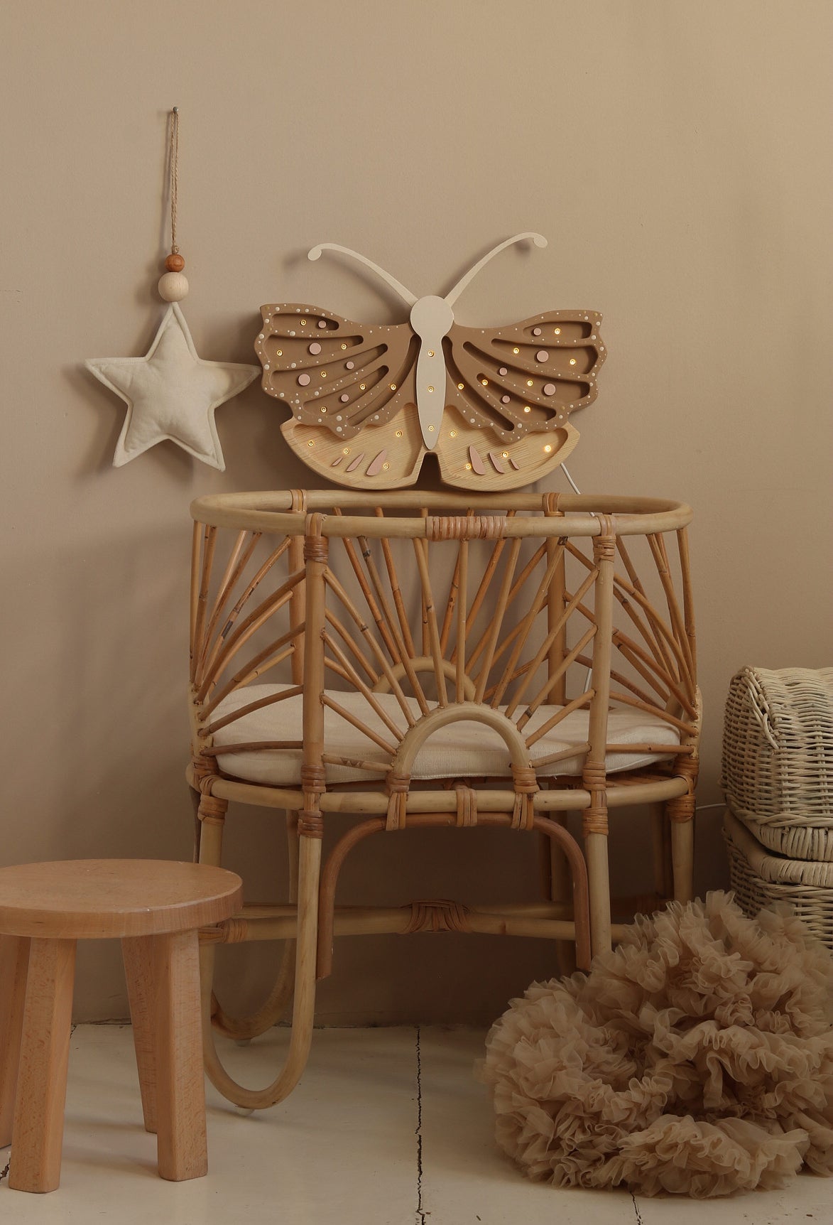 Little Lights Night light, Butterfly Coffee Cream