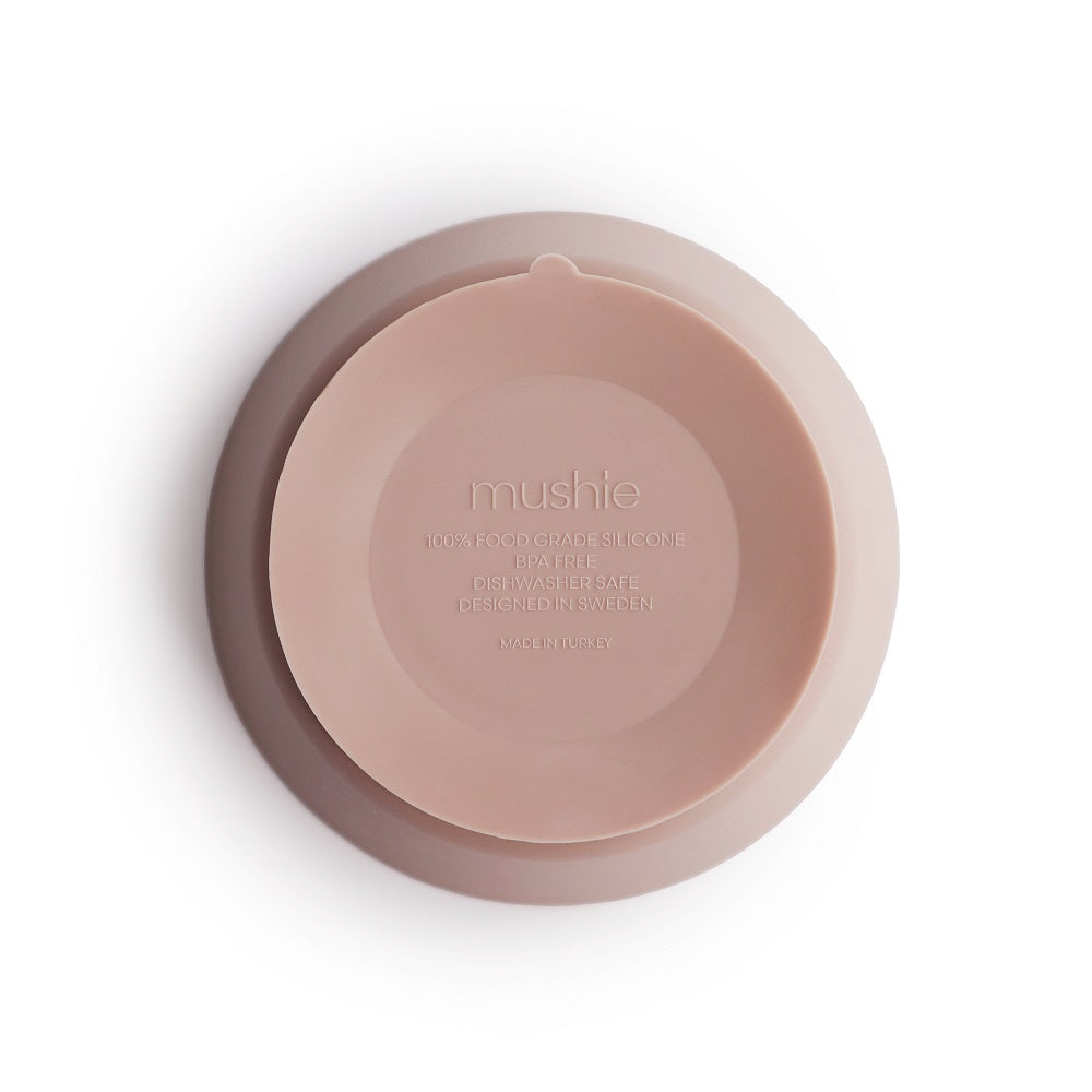 Mushie Silicone Bowl with Suction Cup, Blush