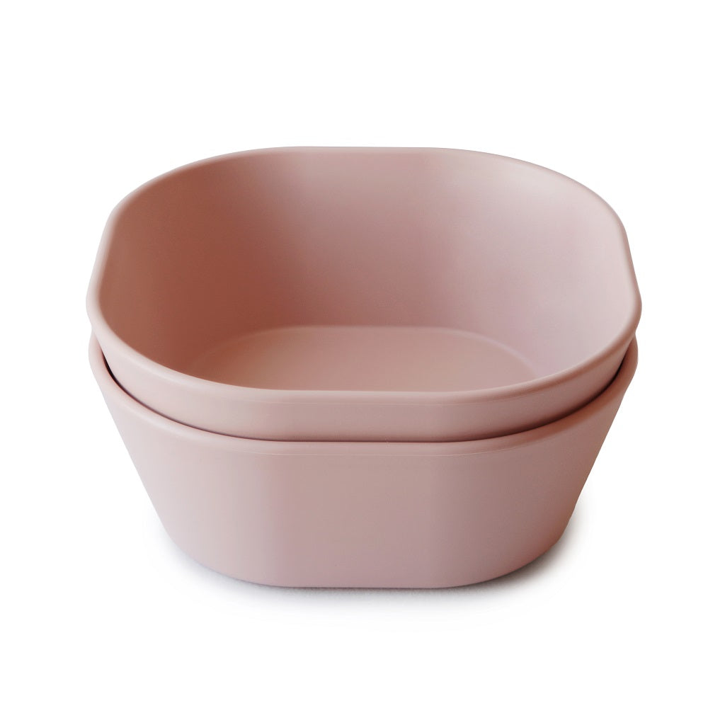 Mushie, Bowl 2pcs, Square Blush