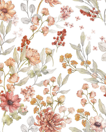 Autumn Meadow White, Wallpaper