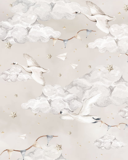 Magic Swans Beige, Tapetti
