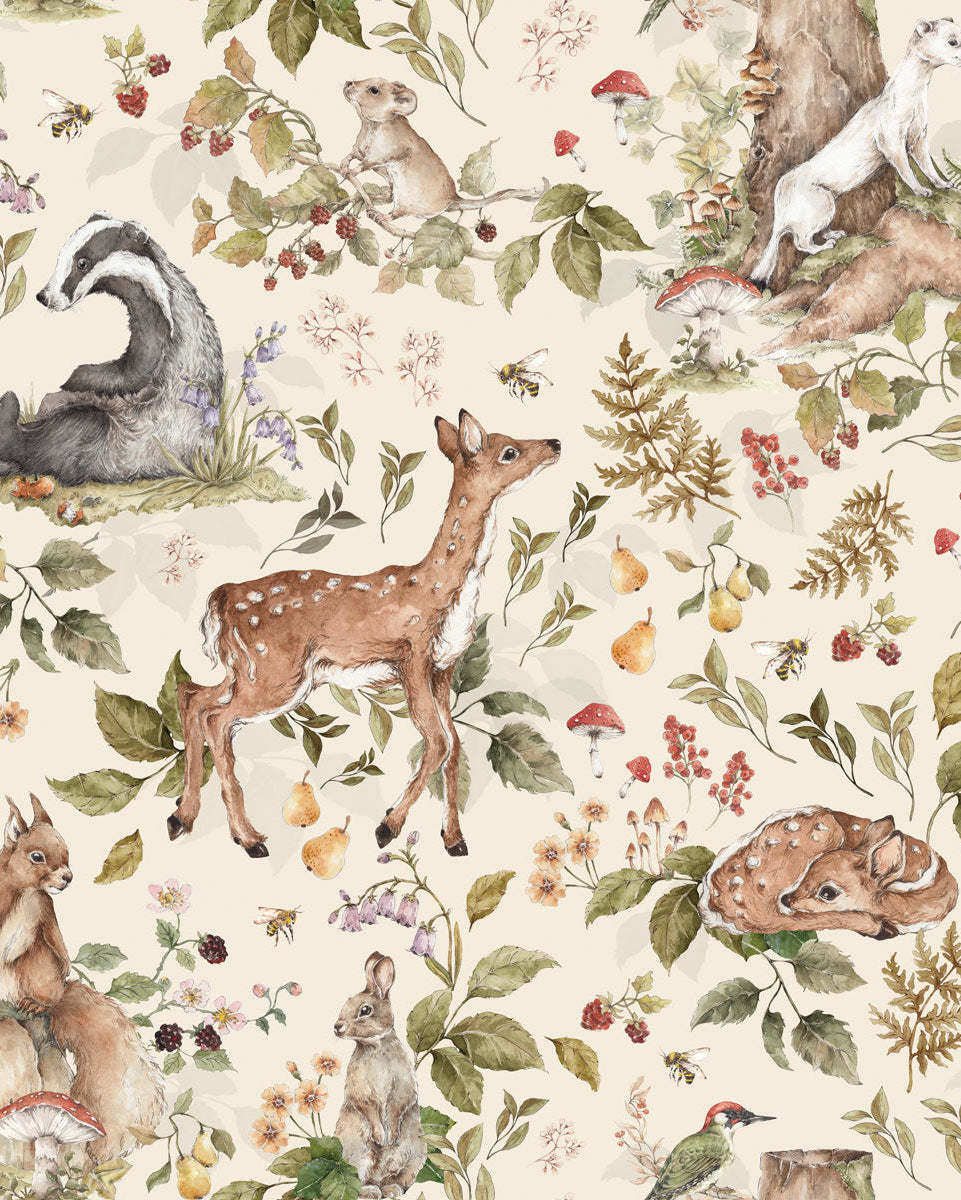 Cute Forest Animals Light, Tapetti