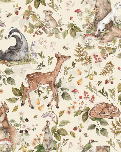 Cute Forest Animals Light, Tapetti