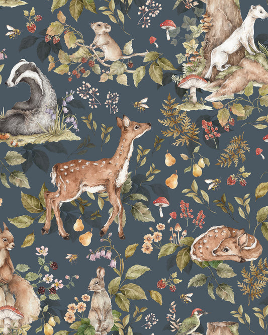 Cute Forest Animals Dark, Tapetti