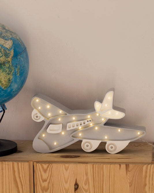 Little Lights Night Light, Airplane Light Gray