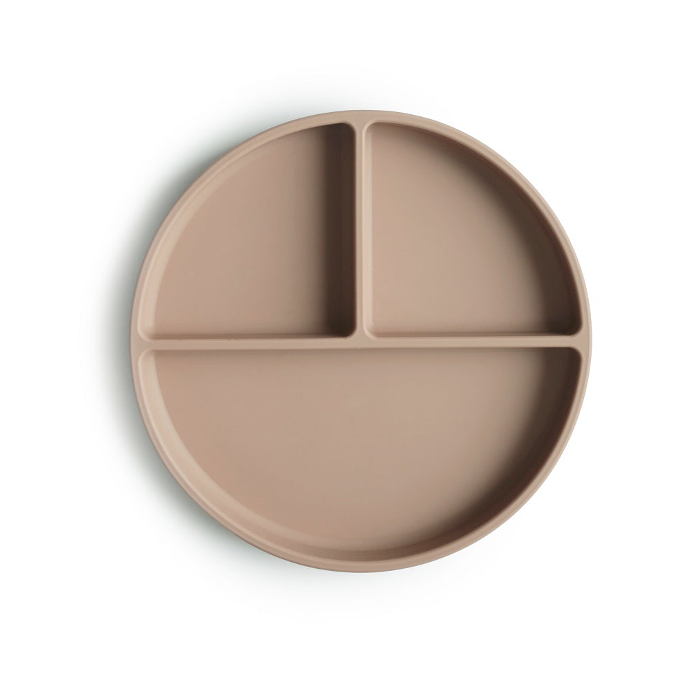 Mushie, Silicone plate with suction cup, Natural