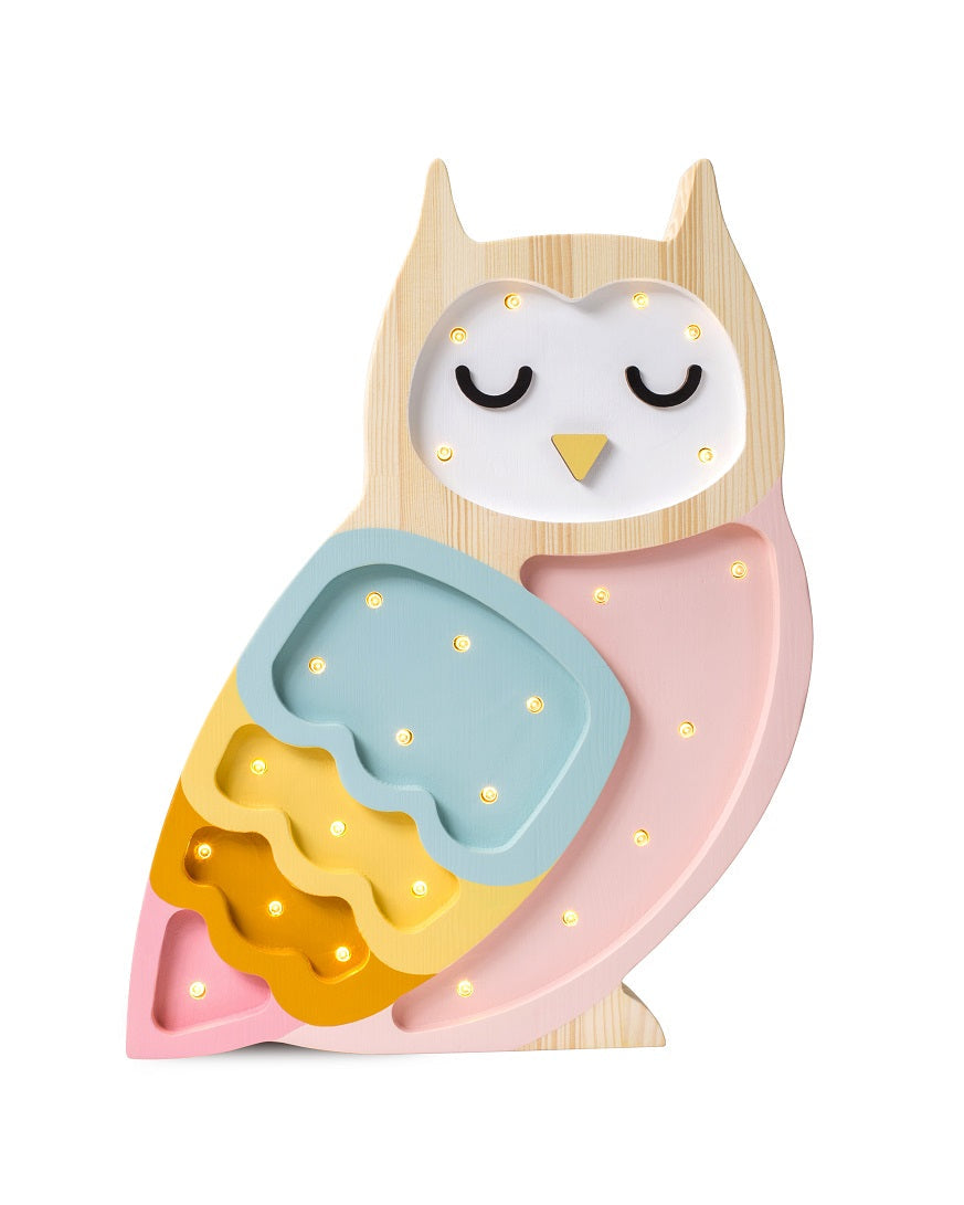 Little Lights Night Light, Owl Retro Rainbow