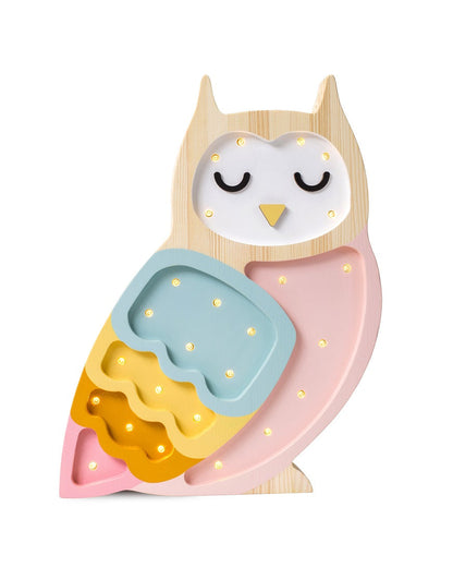 Little Lights Night Light, Owl Retro Rainbow