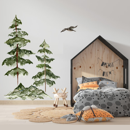 Wall sticker 150x100, Pinewood Tree