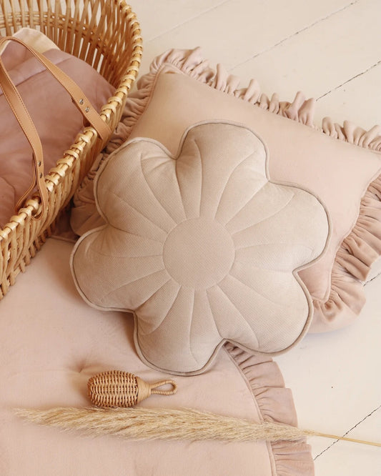 Moi Mili Decorative pillow, Velvet Bloom "Cream Yucca"