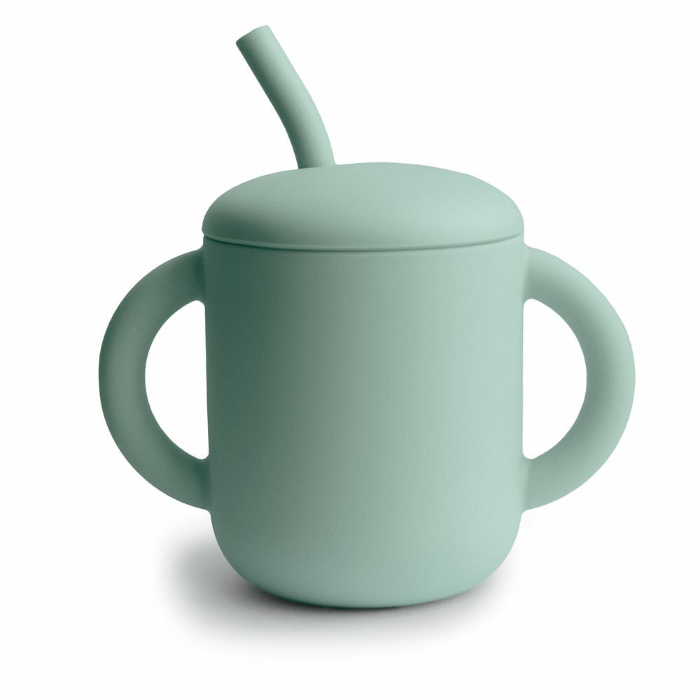 Mushie, Silicone Straw Mug, Cambrige Blue