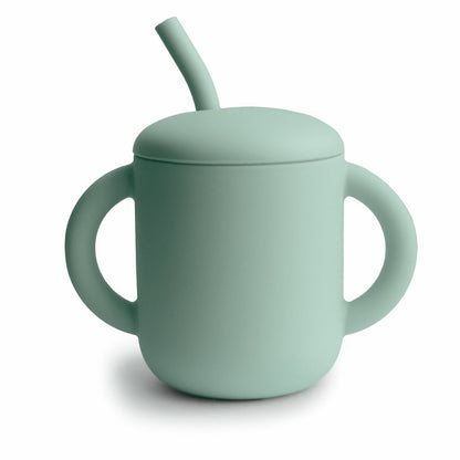 Mushie, Silicone Straw Mug, Cambrige Blue