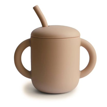 Mushie, Silicone Straw Mug, Natural